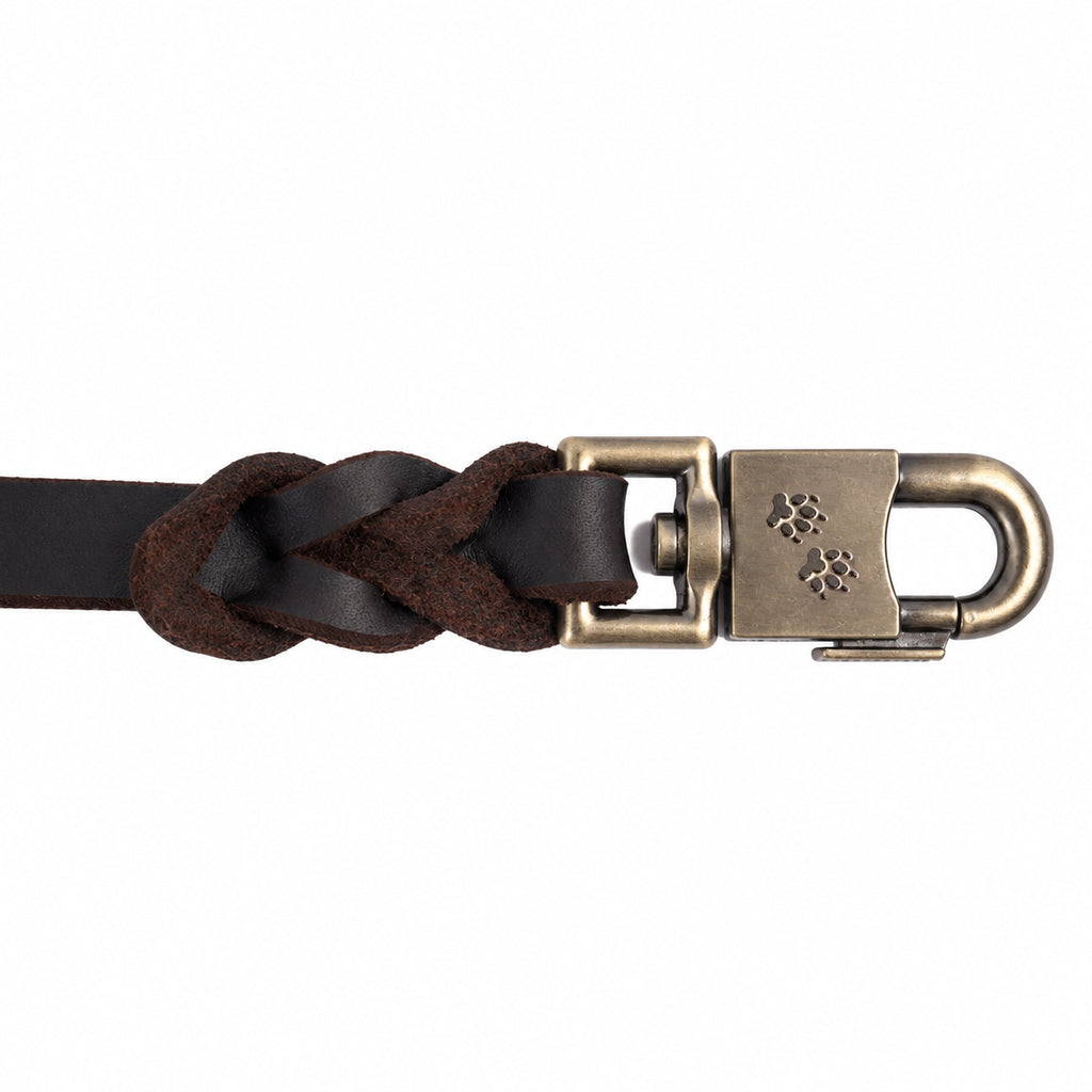 Handcrafted Genuine Leather Dog Leash, Heavy-Duty Hardware, Wear-Resistant Walking Lead for Small & Medium Dogs, Dog Accessories, Matches Dog Collar